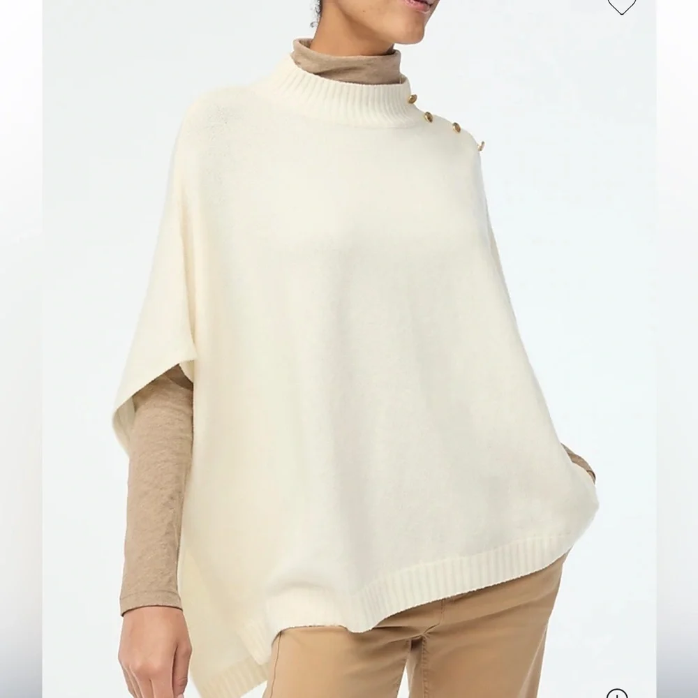 J crew Button-neck poncho
